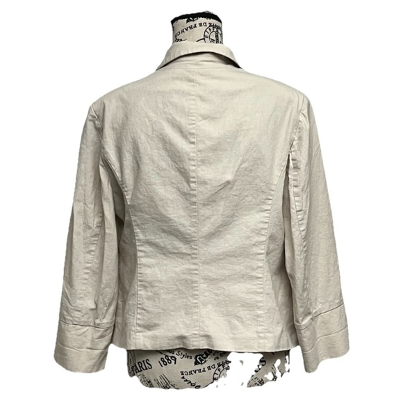 Cato Beige Linen Blazer Single Button Coastal Beach Preppy Lagenlook 14/16W - Picture 4 of 9